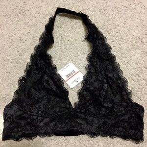 Free people galloon lace halter bralette